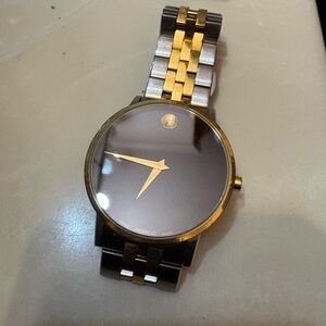 Movado Black and Gold Men's Watch